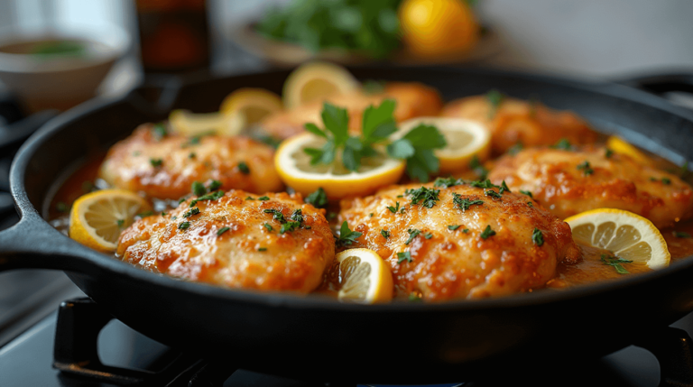 Juicy grilled chicken breast with fresh herbs and vibrant vegetables on a rustic plate.