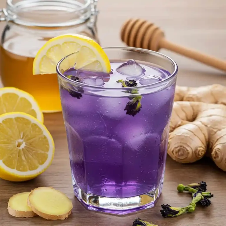 Mounjaro liquid recipe with butterfly pea flower and lemon